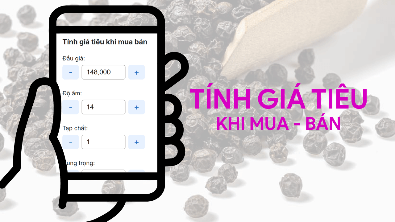 Giatieu.com launches a tool to calculate pepper prices when buying and selling